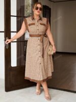 Robe Élégante Sans Manches à Imprimé Grande Taille – Image 2