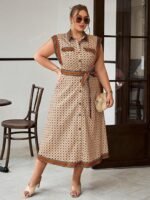 Robe Élégante Sans Manches à Imprimé Grande Taille – Image 4