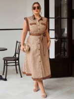 Robe Élégante Sans Manches à Imprimé Grande Taille – Image 5