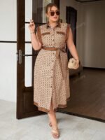 Robe Élégante Sans Manches à Imprimé Grande Taille – Image 7
