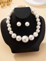 Parure Collier et Boucles d’Oreilles avec perles – Image 3