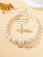 Parure Collier et Boucles d’Oreilles avec perles – Image 6