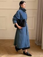 Manteau Long en Jean style trench – Image 7