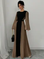 Robe Longue à Manches Évasées et Plissée – Image 4