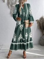 Robe Longue à Volants, Col Fendu – Image 7