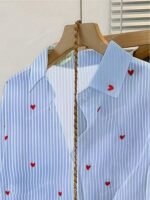 Chemise à Rayures avec Imprimé Cœur – Image 12