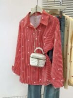 Chemise à Rayures avec Imprimé Cœur – Image 2