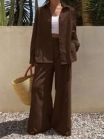 Ensemble Été | Chemise Plissée + Pantalon Large – Image 5