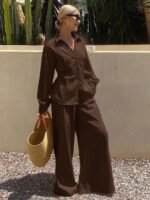 Ensemble Été | Chemise Plissée + Pantalon Large – Image 7